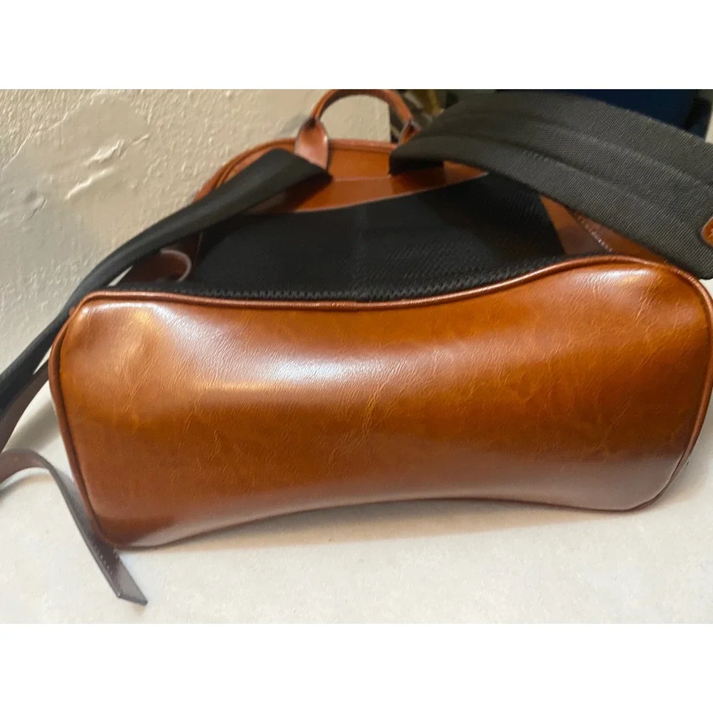 Herbalife Nutrition Backpack Unisex Large Cognac Brown Excellent Faux Leather